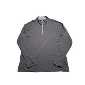 Free Fly Mens Performance Bamboo Quarter Zip Long Sleeve Pullover Gray XL